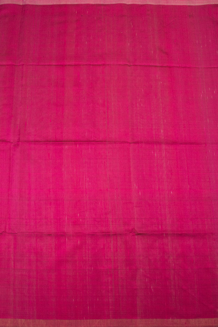 Grey Handloom Tussar Raw Silk Saree - Avishya 