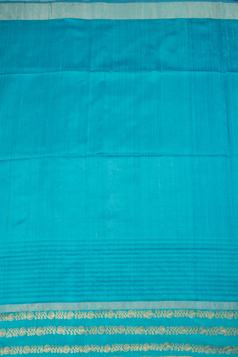 Blue Handloom Raw Silk Saree - Avishya