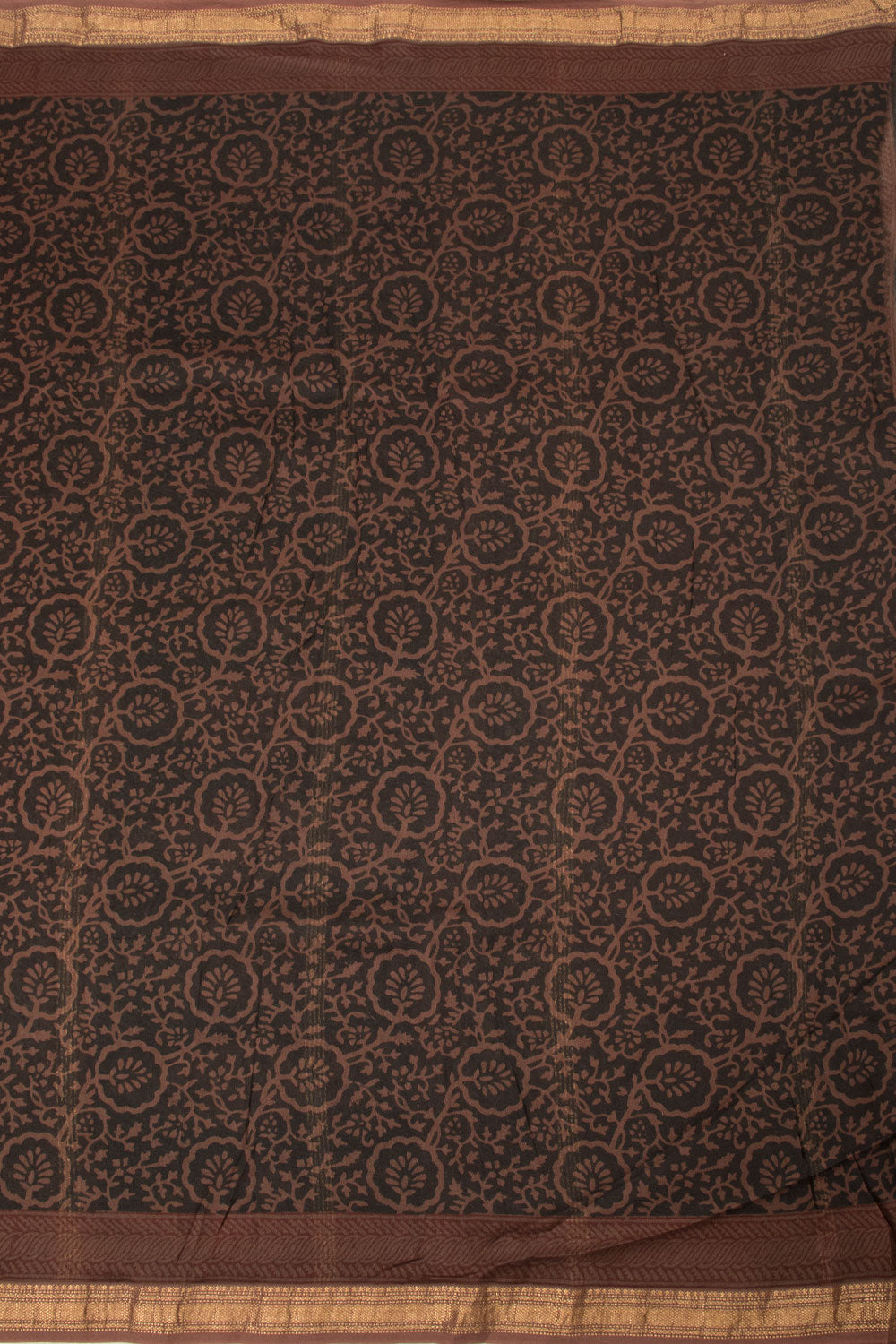 Brown Bagh Printed Silk Cotton Saree - Avishya