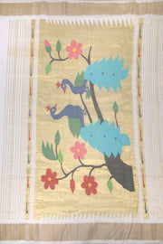 Off white Handloom Paithani Cotton Saree 10064571