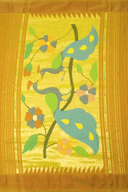 Honey Orange Handloom Paithani Cotton Saree 10064572