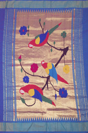 Deep Purple Handloom Paithani Cotton Saree 10064573