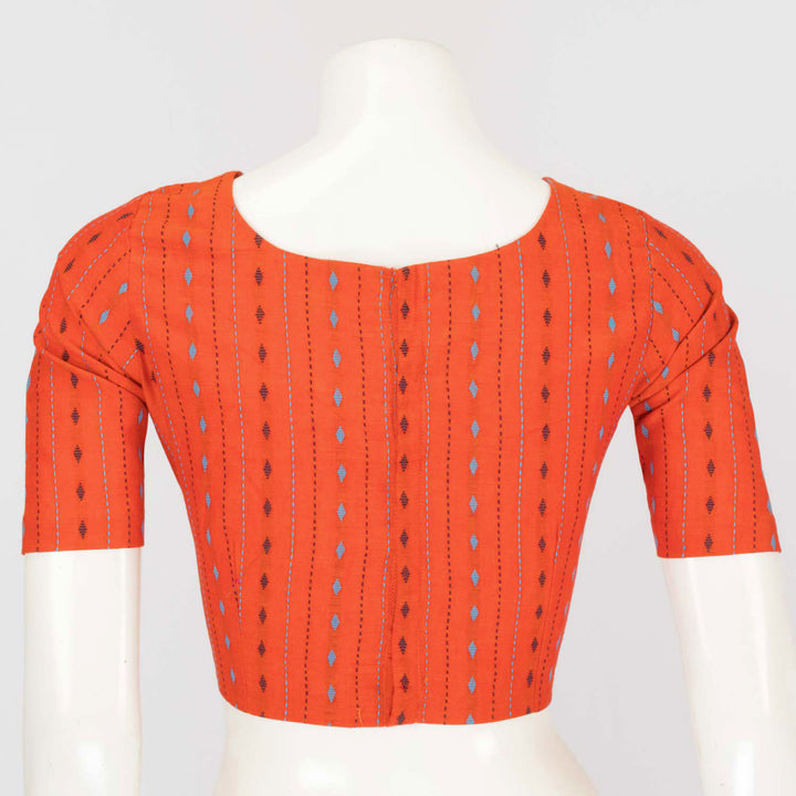Orange Handcrafted Cotton Blouse - Avishya