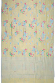 Beige Hand Block Printed Chanderi Silk Cotton Saree - Avishya