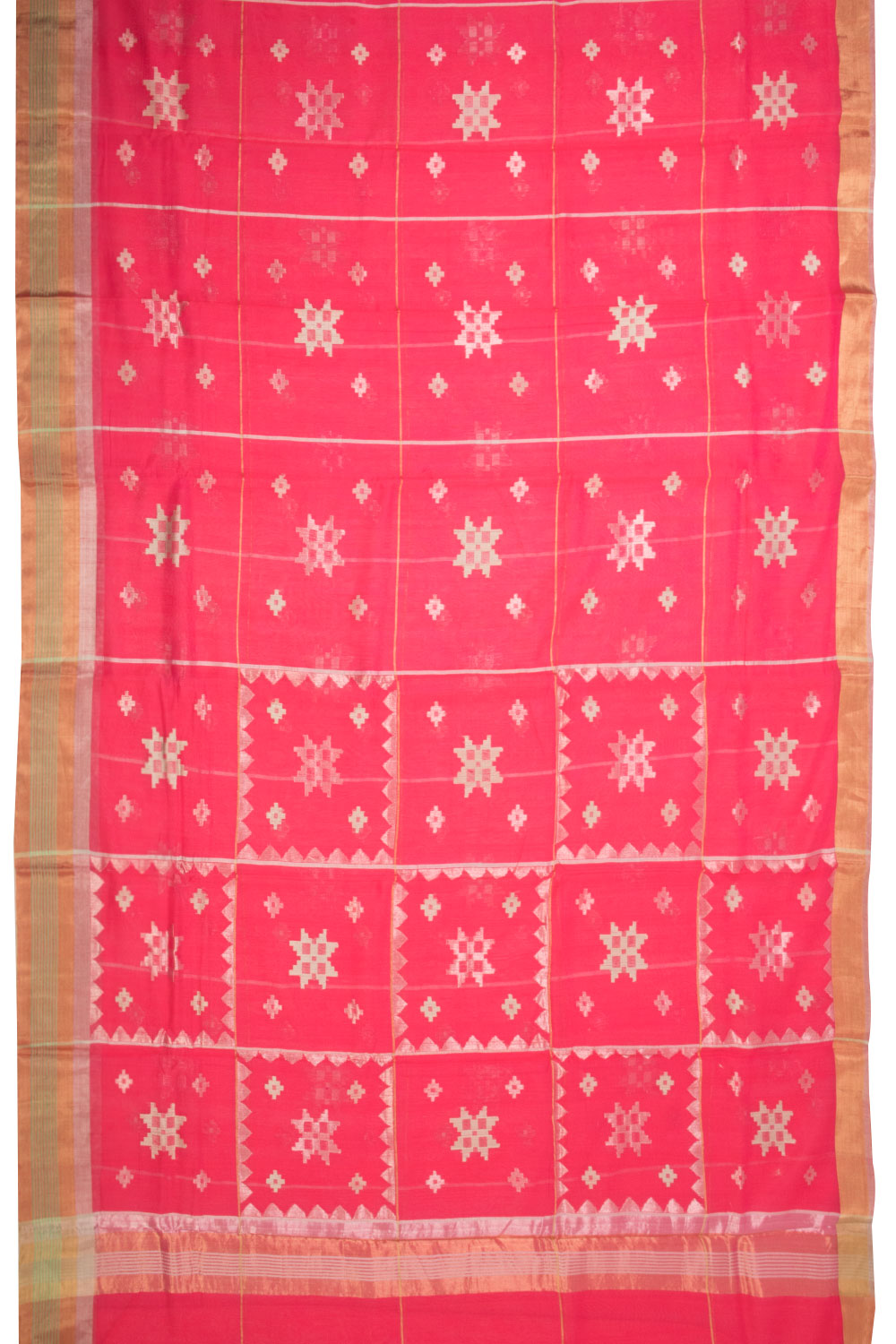 Pink Handwoven Chanderi Silk Cotton Saree - Avishya