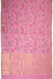Pink Handwoven Chanderi Silk Cotton Saree - Avishya