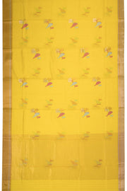 Yellow Handwoven Chanderi Silk Cotton Saree - Avishya