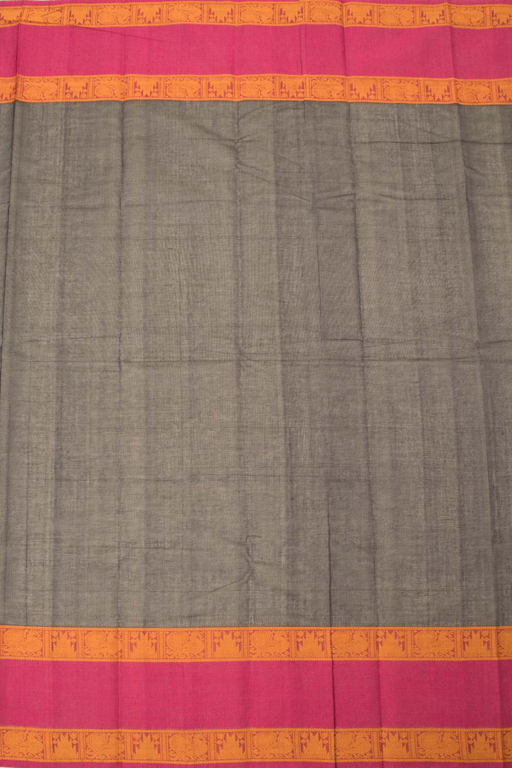 Black Handloom Kanchi Cotton Saree - Avishya