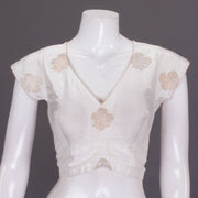 Off White Handcrafted Banarasi Silk Blouse 10064841