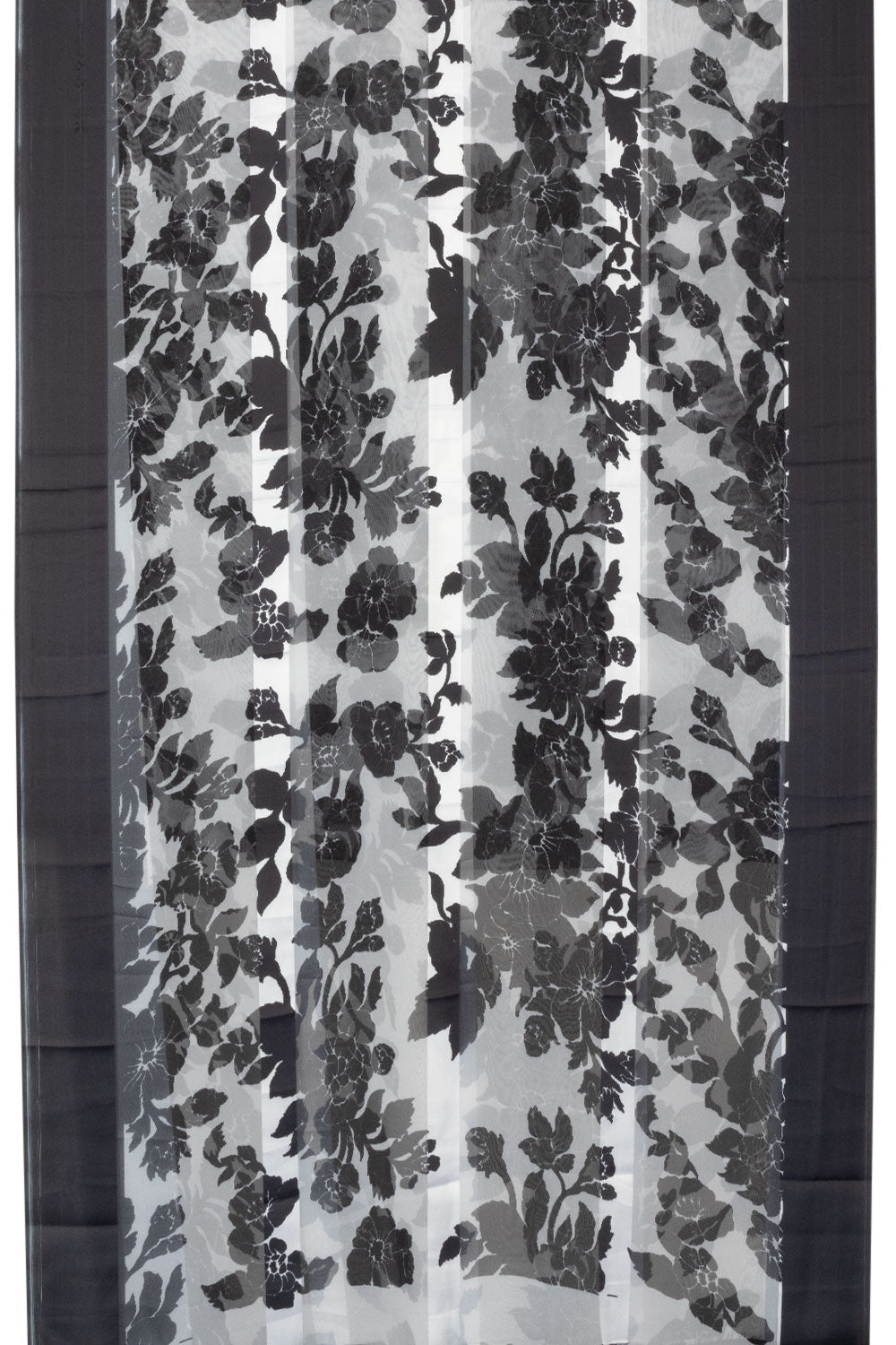Black and White Printed Organza Saree- Avishya