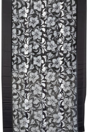 Black and White Printed Organza Saree - Avishya