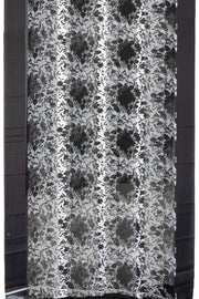 Black and White Printed Organza Saree - Avishya