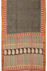 Black Anokhi Hand Block Printed Saree - Avishya