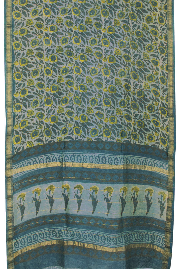 Blue Anokhi Hand Block Printed Saree - Avishya