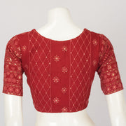 Maroon Sequin Embroidered Georgette Blouse - Avishya