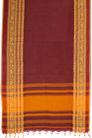 Maroon Handloom Dhaniakhali Cotton Saree 10064936 - Avishya