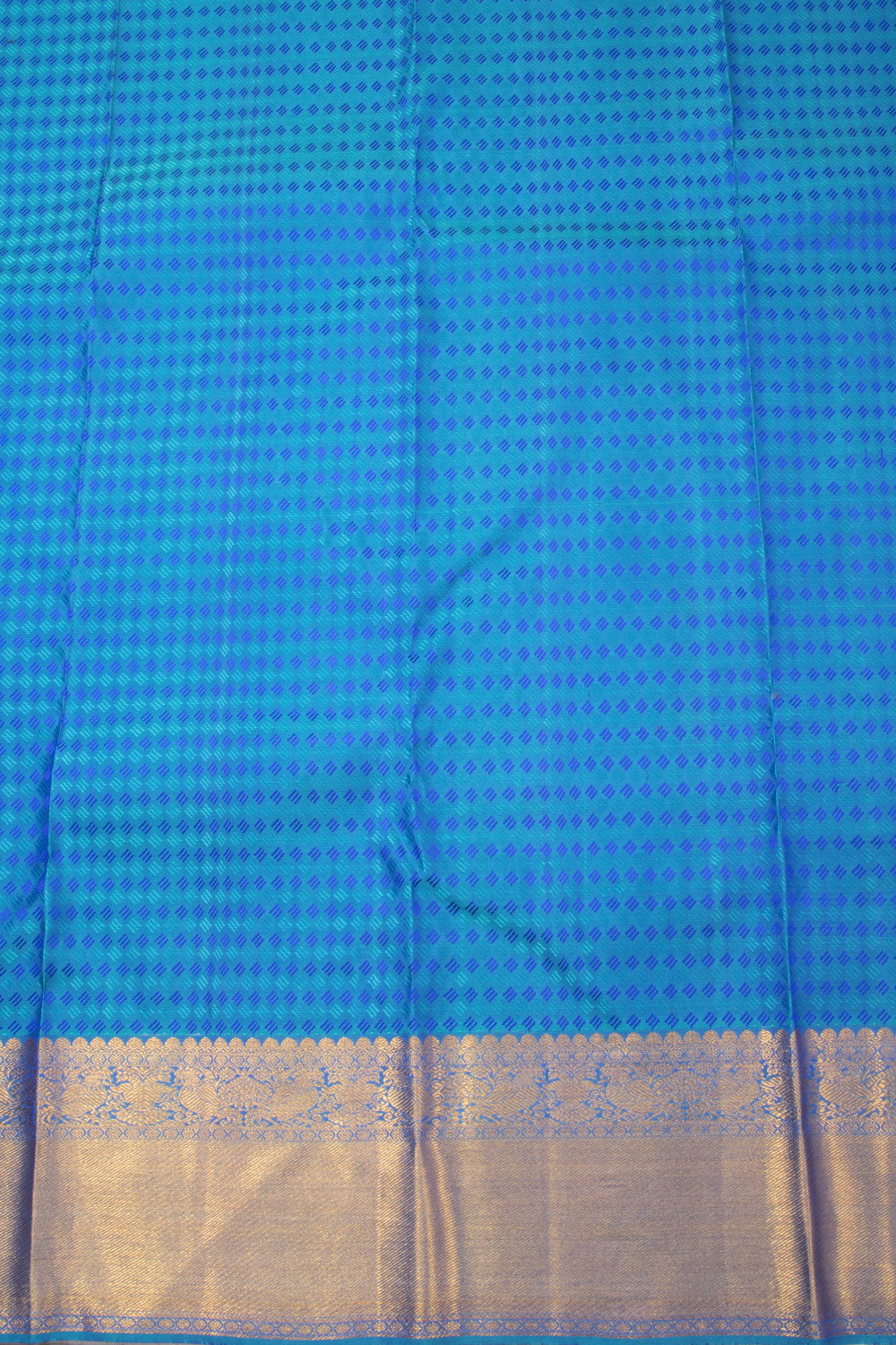 Steel Blue Bridal Kanjivaram Silk Saree 10064982