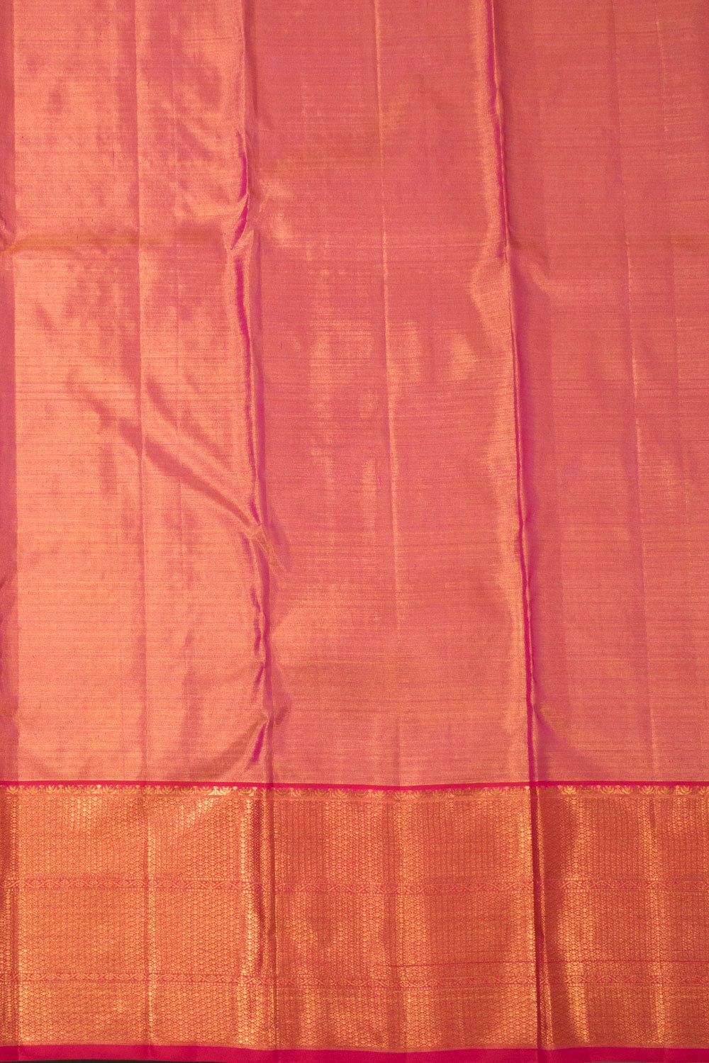 Salmon Pink Gold Korvai Kanjivaram Silk Saree - Avishya
