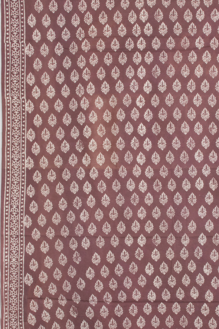 Purple Hand Block Printed Cotton 3-Piece Salwar Suit Material - Avishya