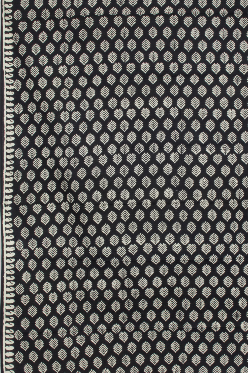 Black Batik Cotton 3-Piece Salwar Suit Material With Printed Dupatta  - Avishya