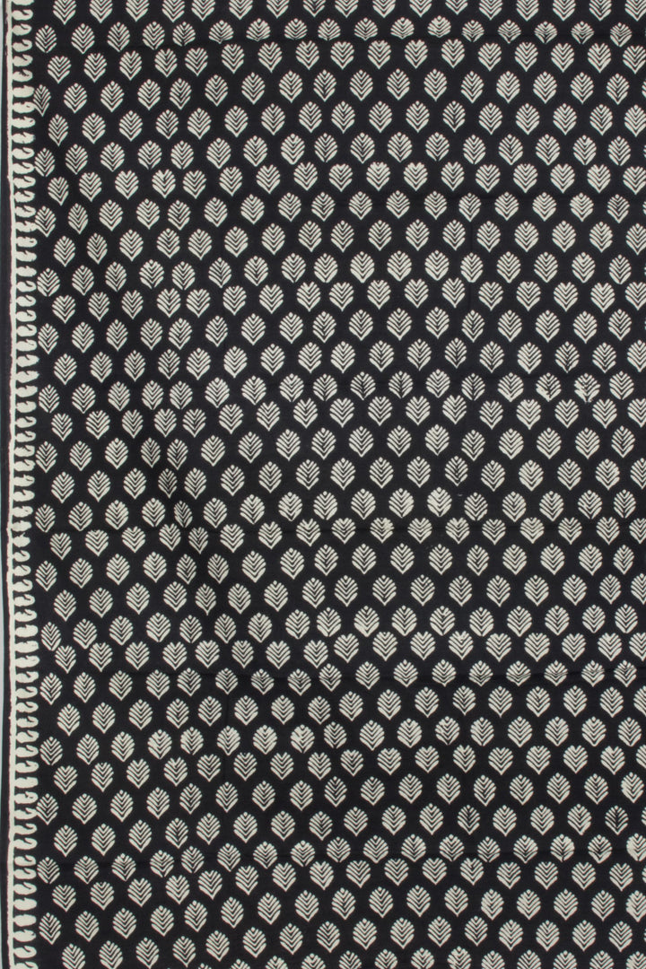 Black Batik Cotton 3-Piece Salwar Suit Material With Printed Dupatta  - Avishya