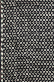 Black Hand Block Cotton 3-Piece Salwar Suit Material With Printed Dupatta 10065070