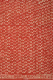 Red Hand Block Printed Cotton 3-Piece Salwar Suit Material - Avishya