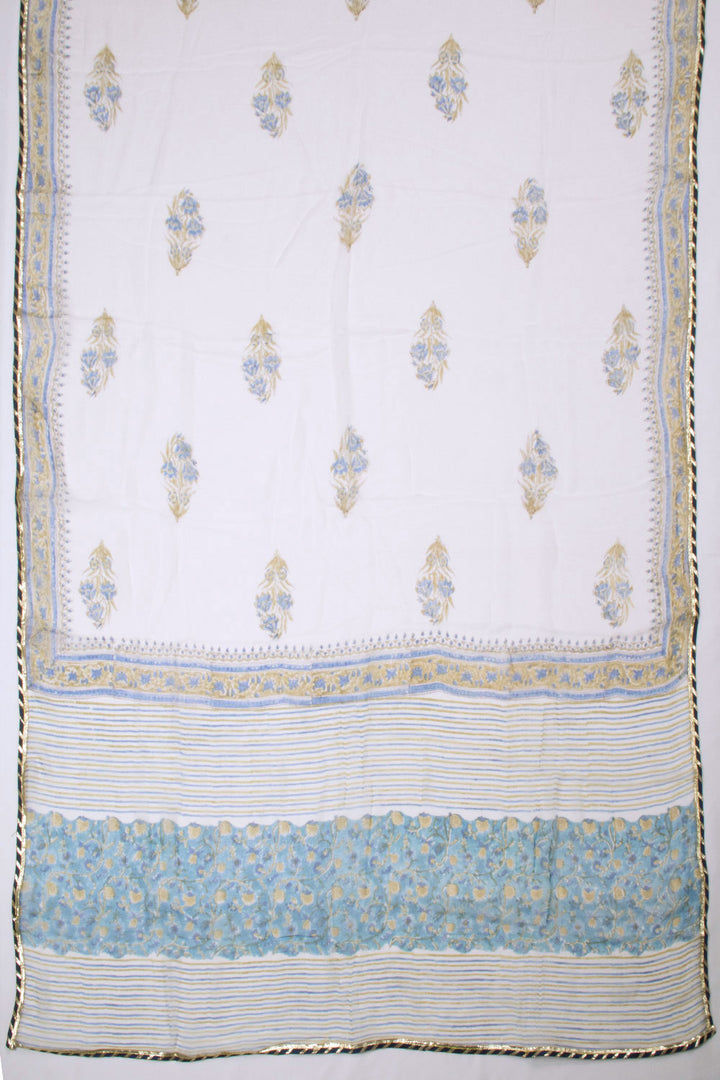 Gotapatti Embroidered 3-Piece Cotton Salwar Suit Material - Avishya