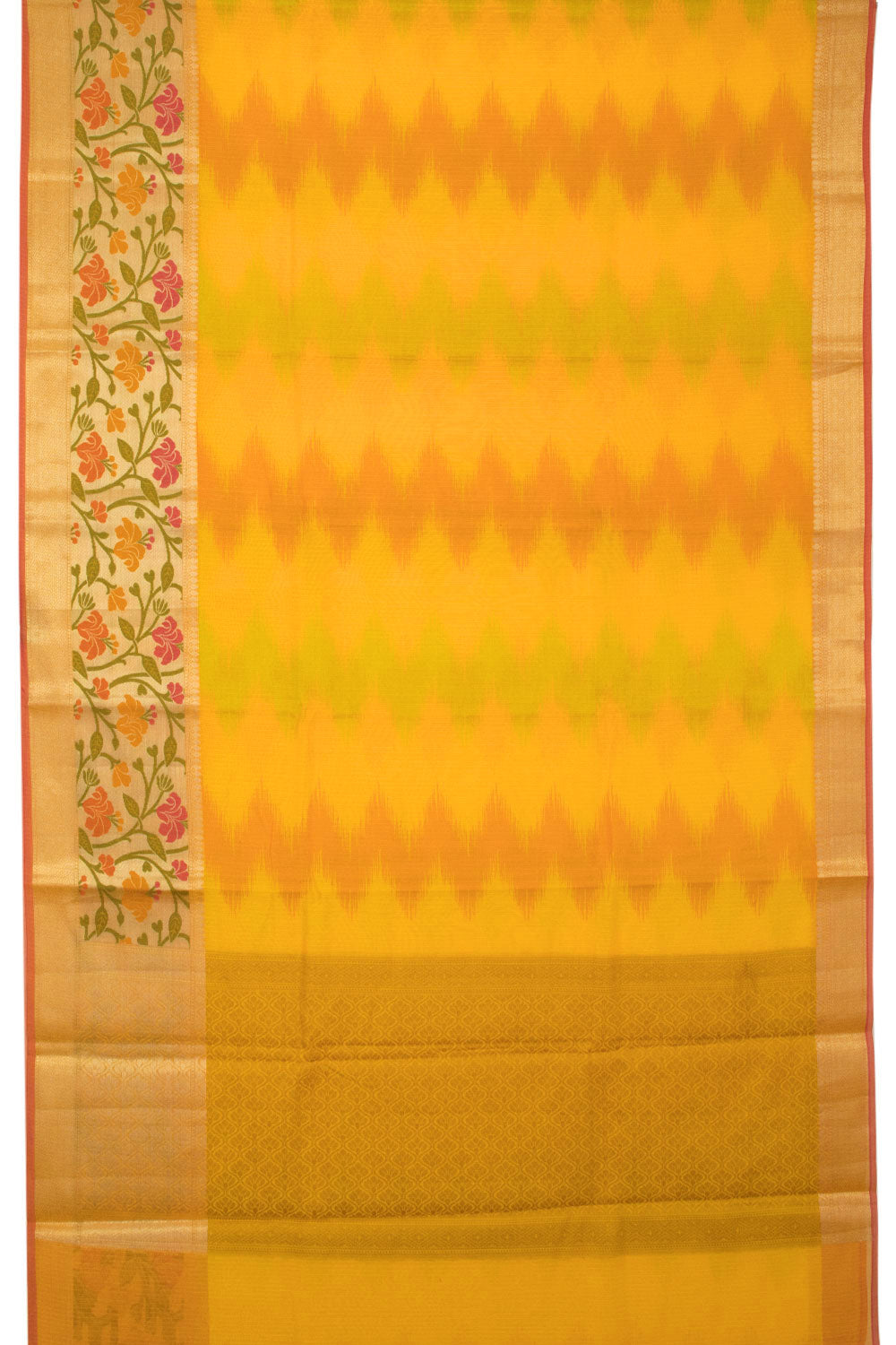 Yellow Handloom Banarasi Cotton Saree - Avishya