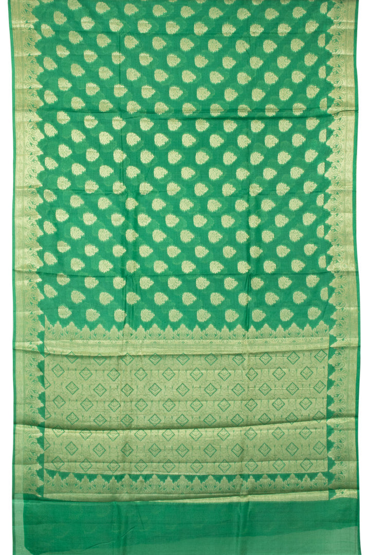 Green Handloom Banarasi Raw Silk Saree - Avishya
