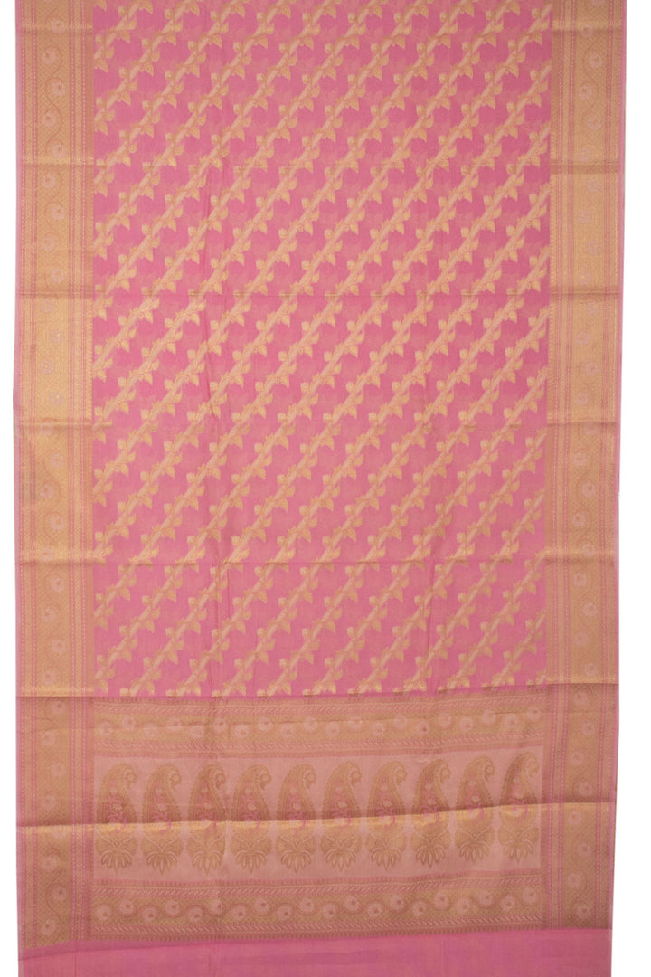 Pink Handloom Banarasi Blended Cotton Saree - Avishya