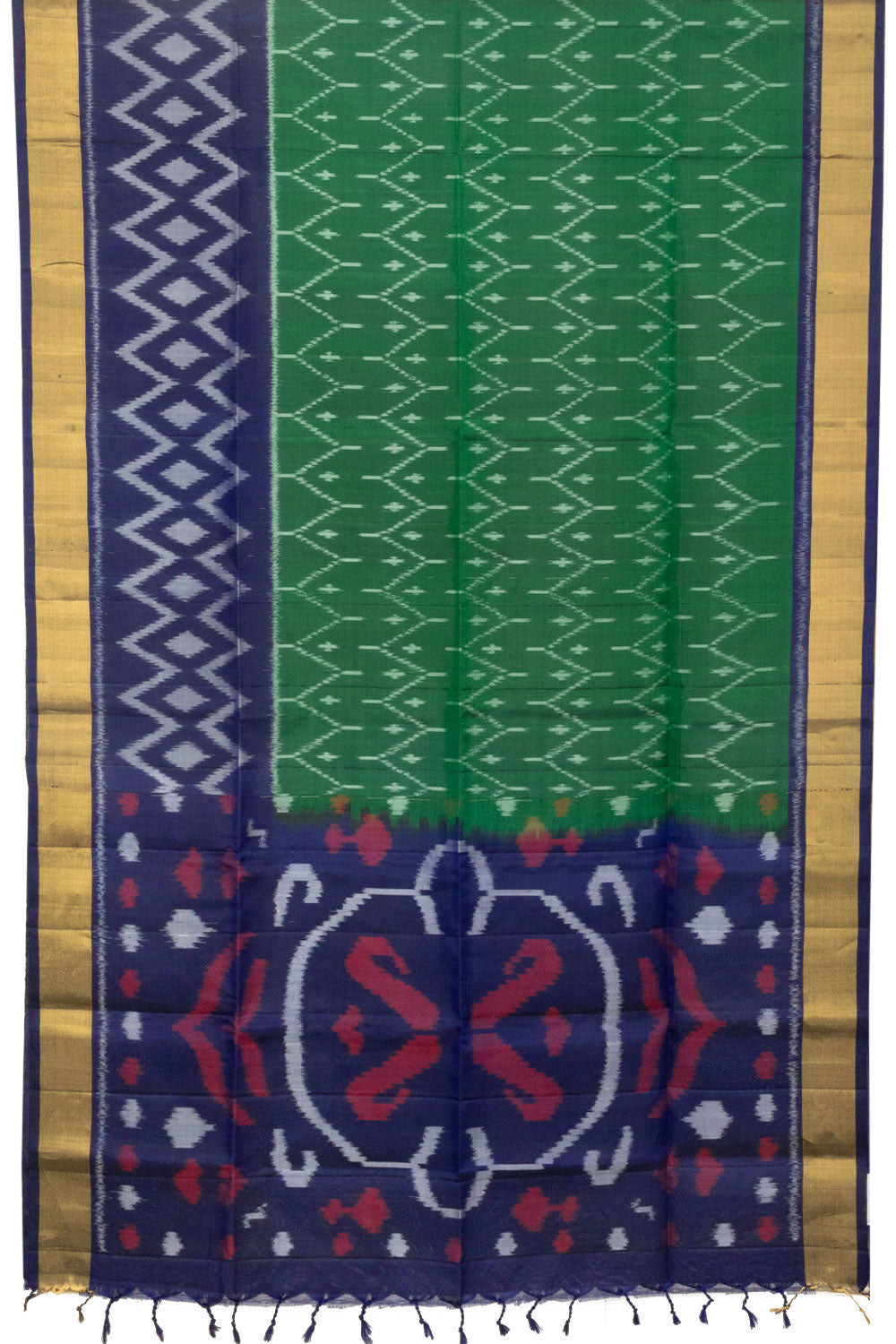 Dark Green Handloom Kanjivaram Soft Silk Saree - Avishya