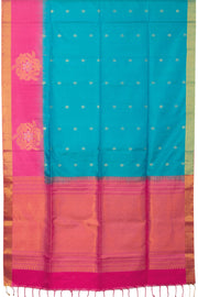 Blue Handloom Kanjivaram Soft Silk Saree - Avishya