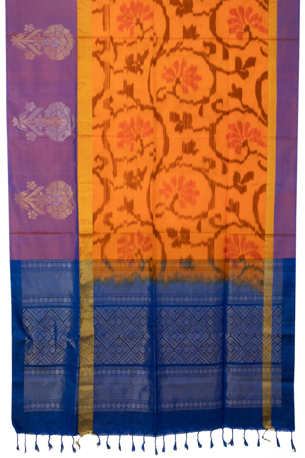 Amber Yellow Handloom Kanjivaram Soft Silk Saree - Avishya