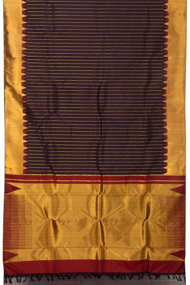 Burgundy Handloom Kanjivaram Silk Saree - Avishya