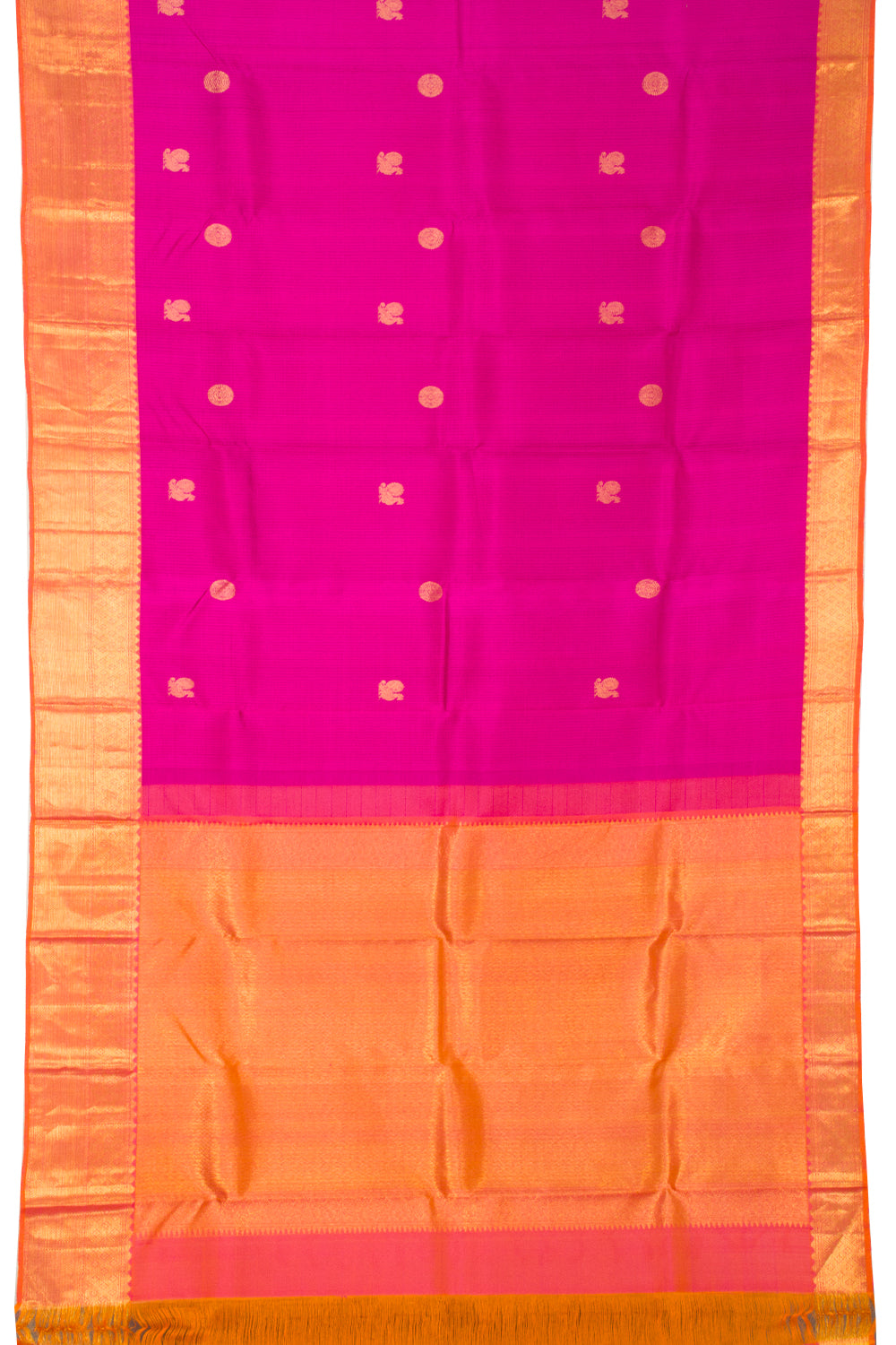 Rani Pink Handloom Kanjivaram Silk Saree- Avishya
