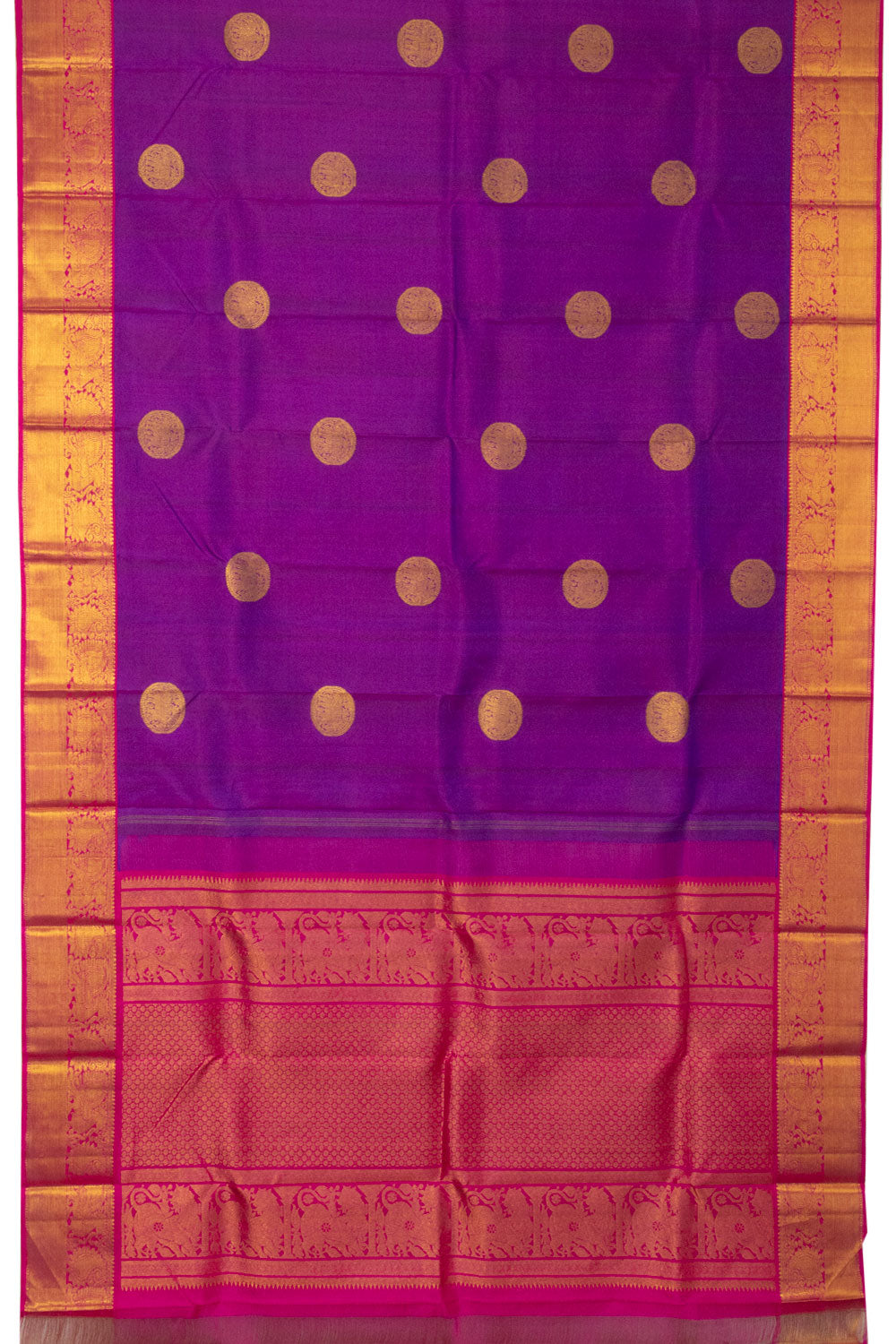 Purple Handloom Korvai Kanjivaram Silk Saree - Avishya