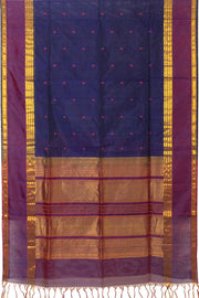 Blue Handloom Kanchi Silk Cotton Saree 10065347