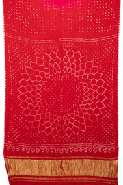 Red Handwoven Bandhani Modal Saree - Avishya