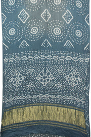 Grey Handwoven Bandhani Modal Silk Saree - Avishya