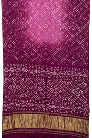Purple Handwoven Bandhani Modal Saree - Avishya