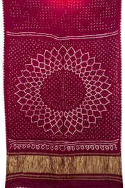 Magenta Handwoven Bandhani Modal Saree - Avishya