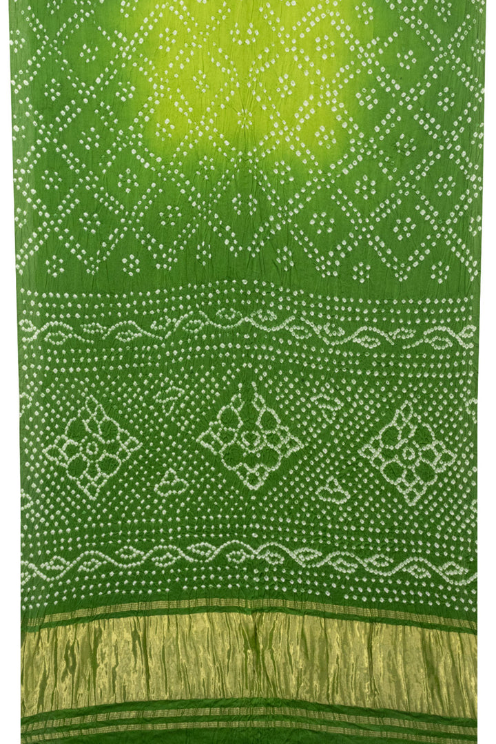 Green Handwoven Bandhani Modal Saree - Avishya