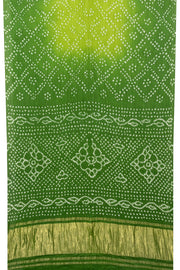Green Handwoven Bandhani Modal Saree - Avishya