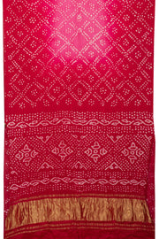 Pink Handwoven Bandhani Modal Saree - Avishya