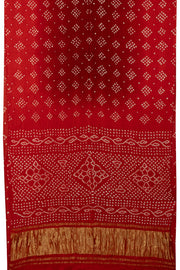 Red Handwoven Bandhani Modal Saree - Avishya
