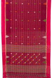 Maroon Handloom Jamdani Cotton Saree - Avishya