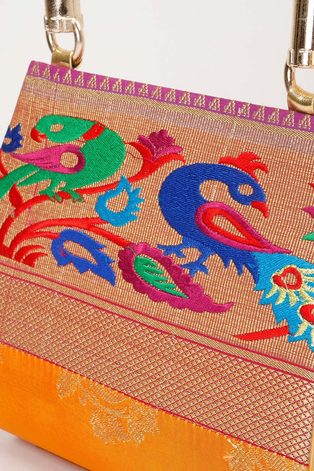 Yellow Handcrafted Paithani Potli Bag - Avishya