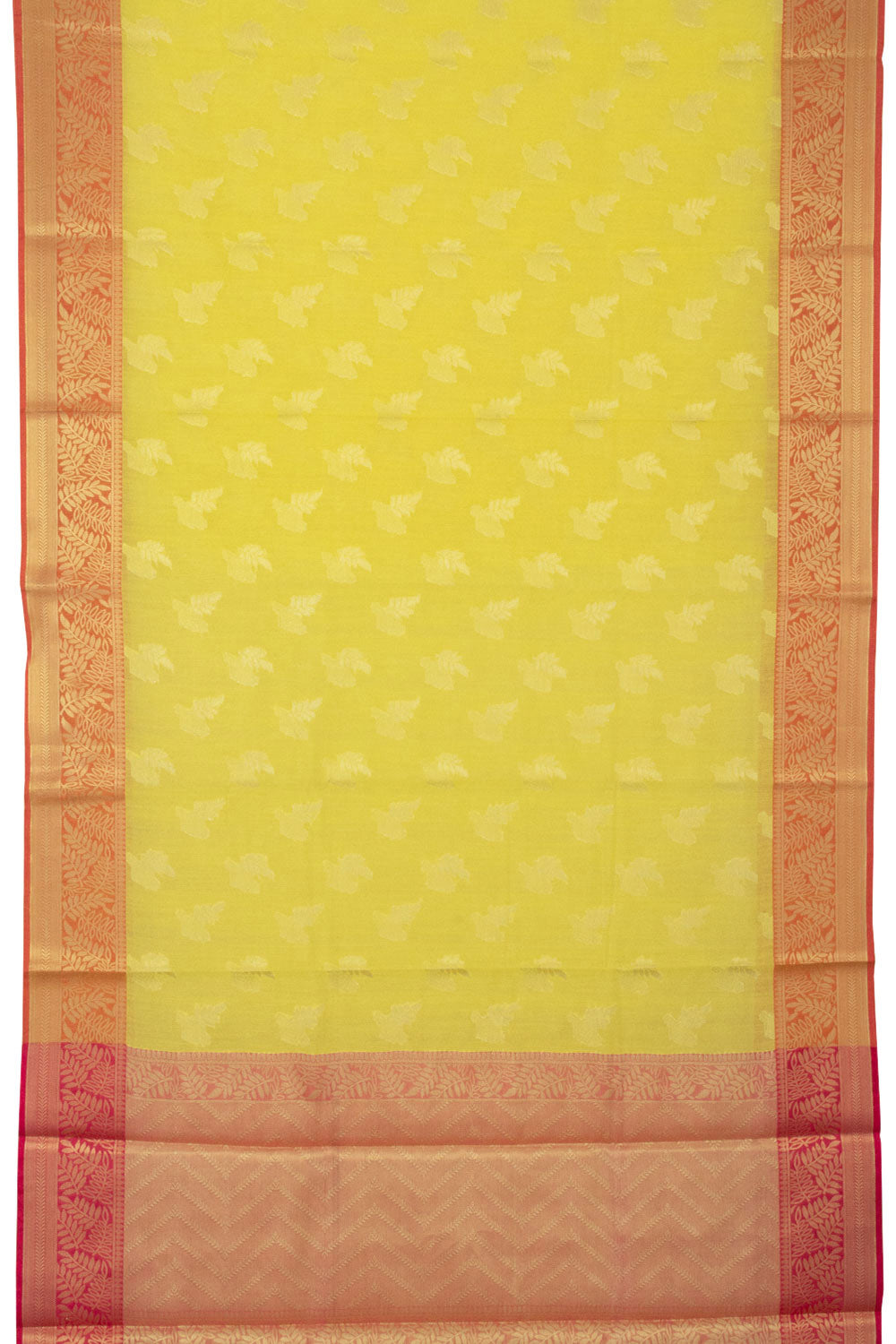 Bright Yellow Handloom Banarasi Cotton Saree - Avishya