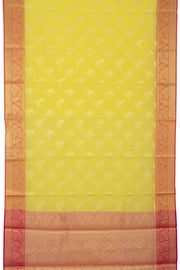 Bright Yellow Handloom Banarasi Cotton Saree - Avishya